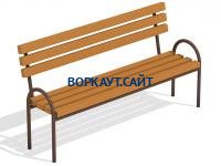 Парковая лавочка со спинкой МАФ 1605 в Московской области