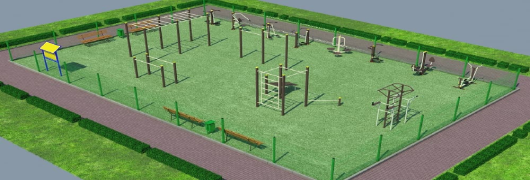 Проект спортивной воркаут площадки с уличными тренажерами в Московской области