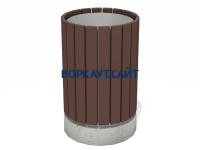 Урна деревянная круглая с бетонным основанием МАФ 1632 в Московской области