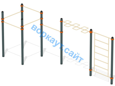 Воркаут турники с шведской стенкой и рукоходом  ВС-21 в Московской области