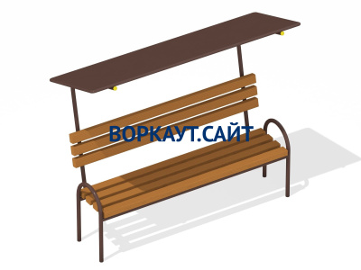 Лавочка под навесом МАФ 1607 в Московской области