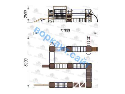Детский спортивный комплекс Полоса препятствий ДСК 3116 в Московской области Детский спортивный комплекс Полоса препятствий ДСК 3116 в Московской области