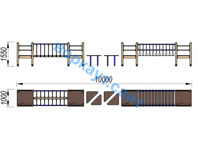 Детский спортивный комплекс Двойной мостик ДСК 3115 в Московской области