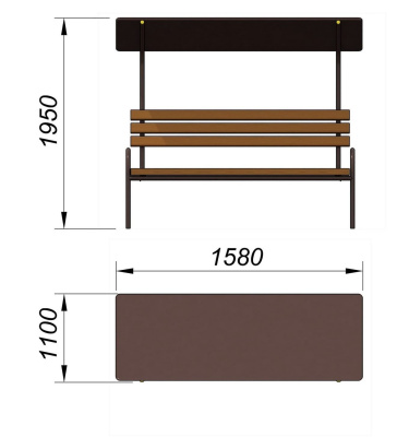 Лавочка под навесом МАФ 1607 в Московской области