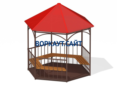 Беседка с лавками и полом МАФ 4122 в Московской области