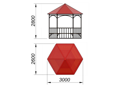 Беседка с лавками и полом МАФ 4122 в Московской области