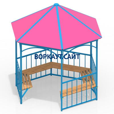 Беседка с лавками МАФ 4120 в Московской области Беседка с лавками МАФ 4120 в Московской области