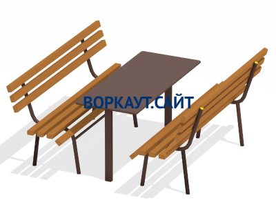 Дачный комплект из 2 лавочек и стола МАФ 1620 в Московской области