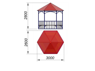 Беседка с лавками МАФ 4120 в Московской области Беседка с лавками МАФ 4120 в Московской области