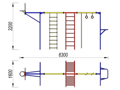 Гимнастический комплекс с баскетбольным щитом МАФ 3001 в Московской области